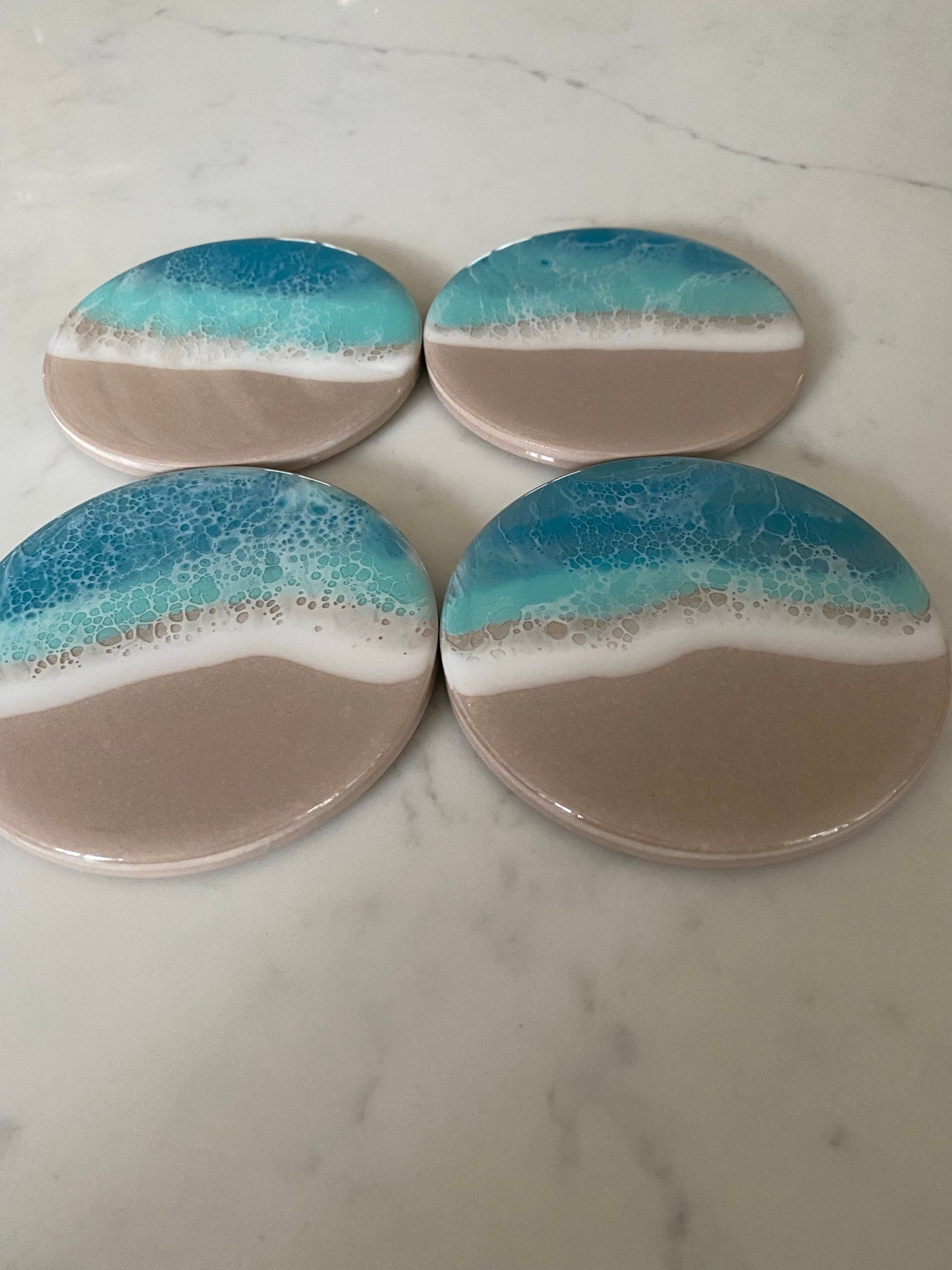 Ceramic ocean coasters. π (set of four)