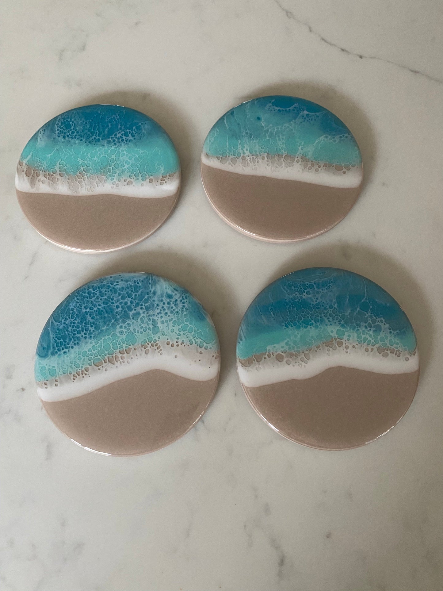 Ceramic ocean coasters. 🌊 (set of four)