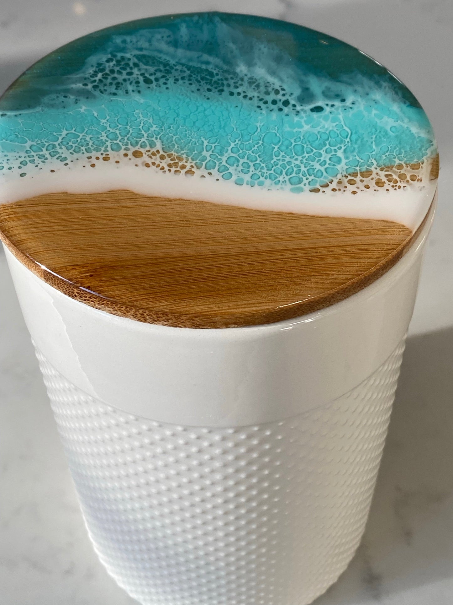 Ceramic ocean resin canister.