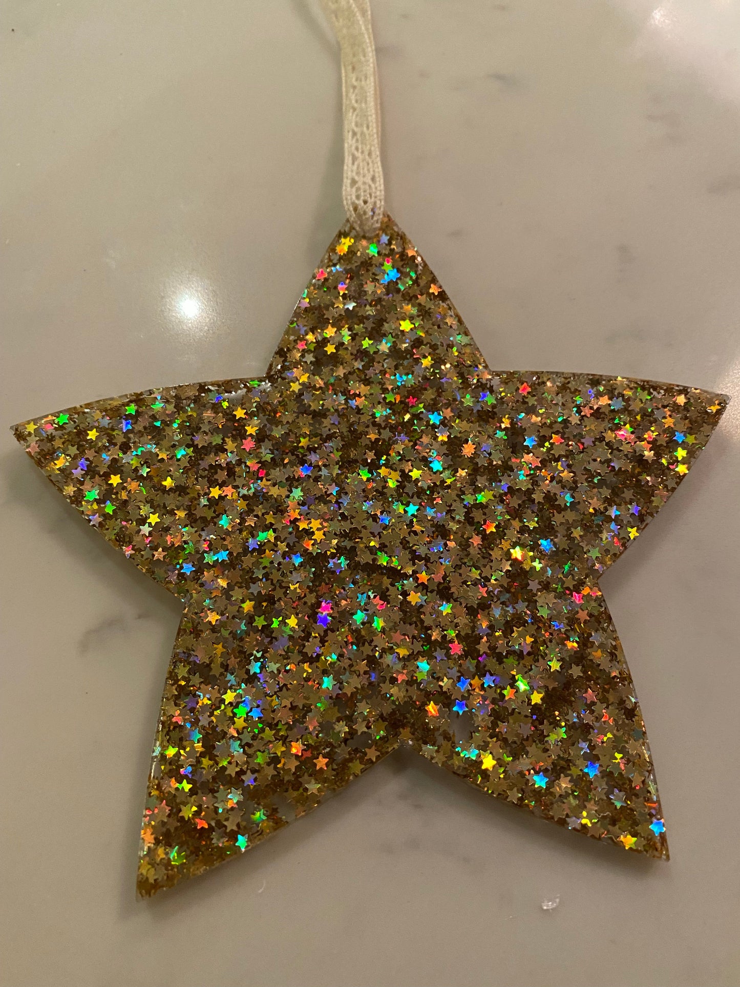 Christmas ornament - oversized gold star