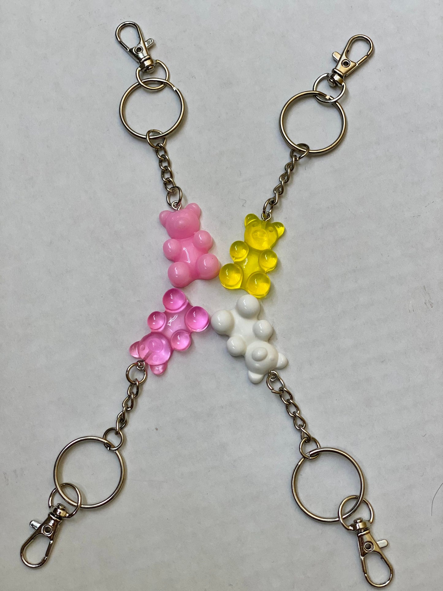 Pastel gummy bear keychains/bag clips!