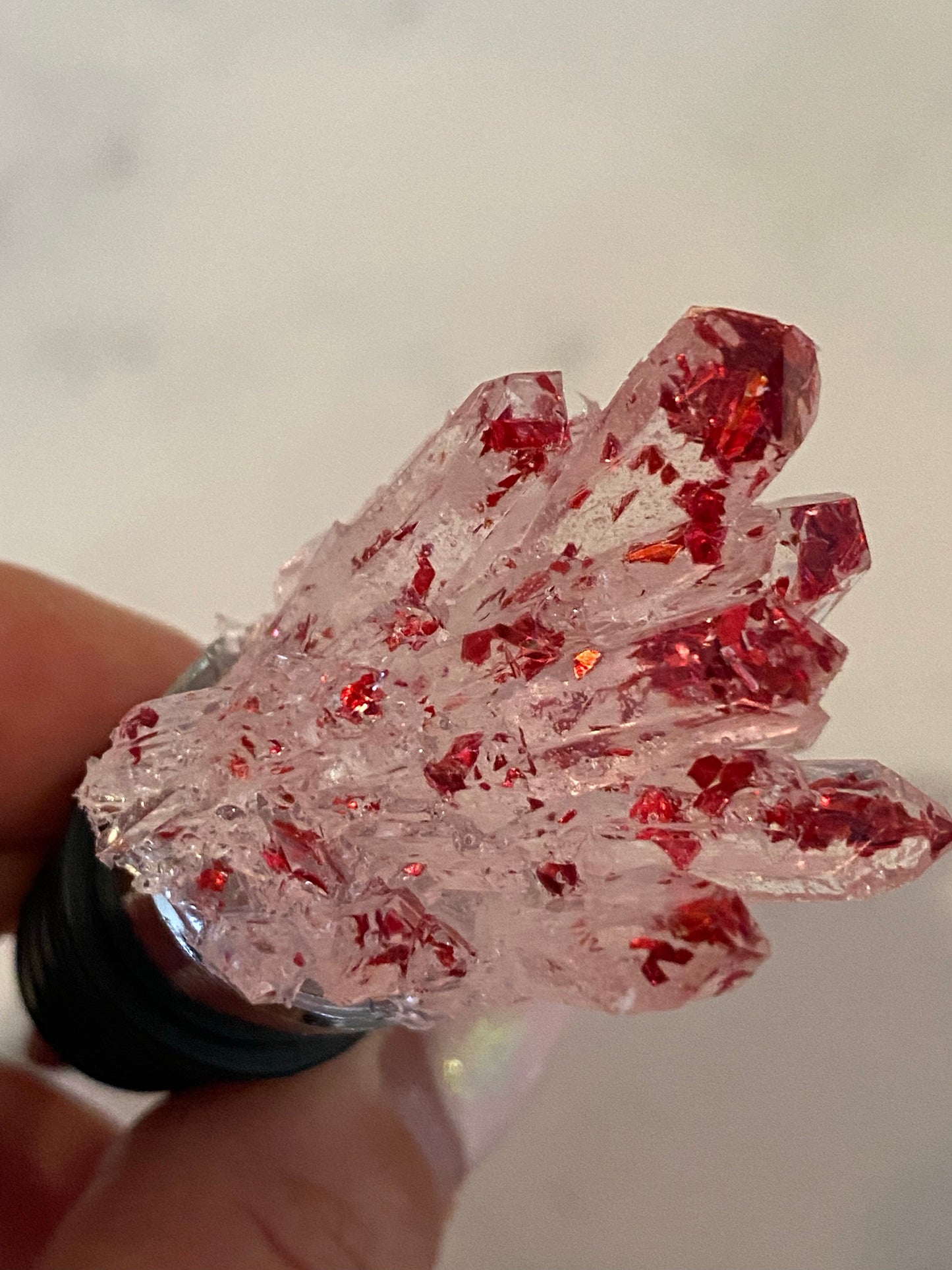 Christmas wine topper - red sparkle