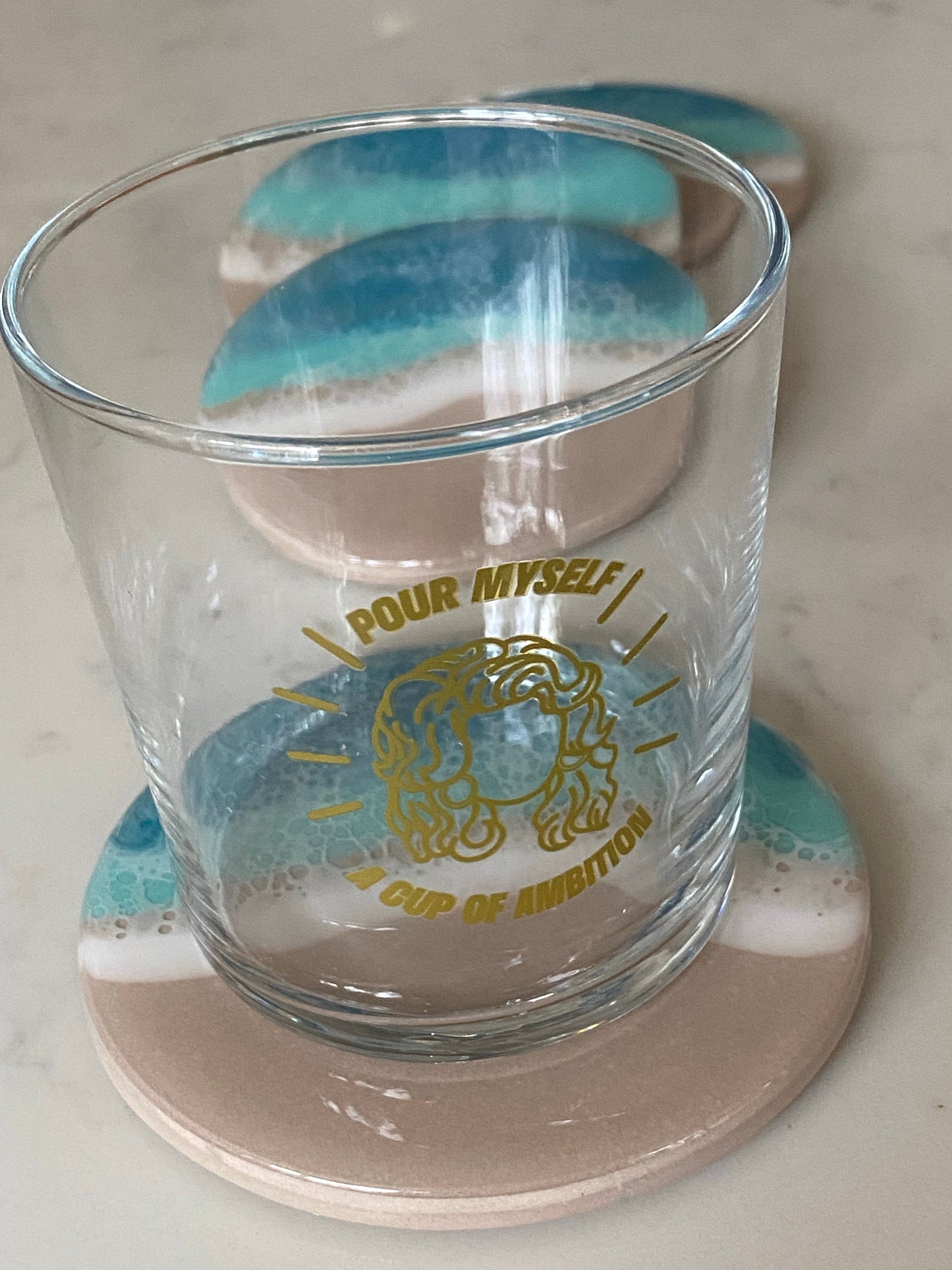 Ceramic ocean coasters. π (set of four)