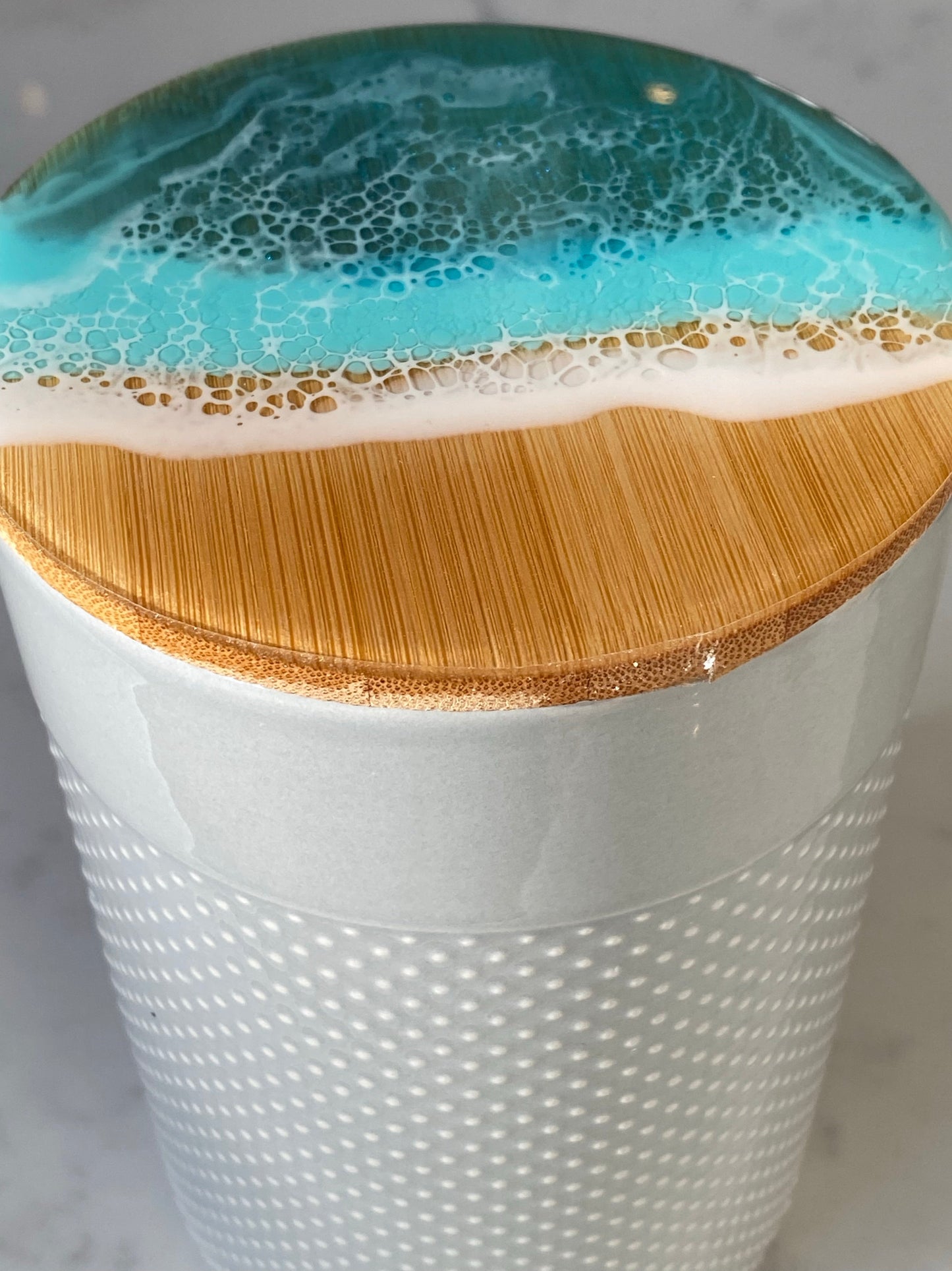 Ceramic ocean resin canister.