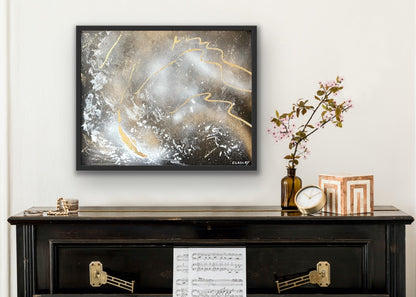 Acrylic and gold leaf on canvas