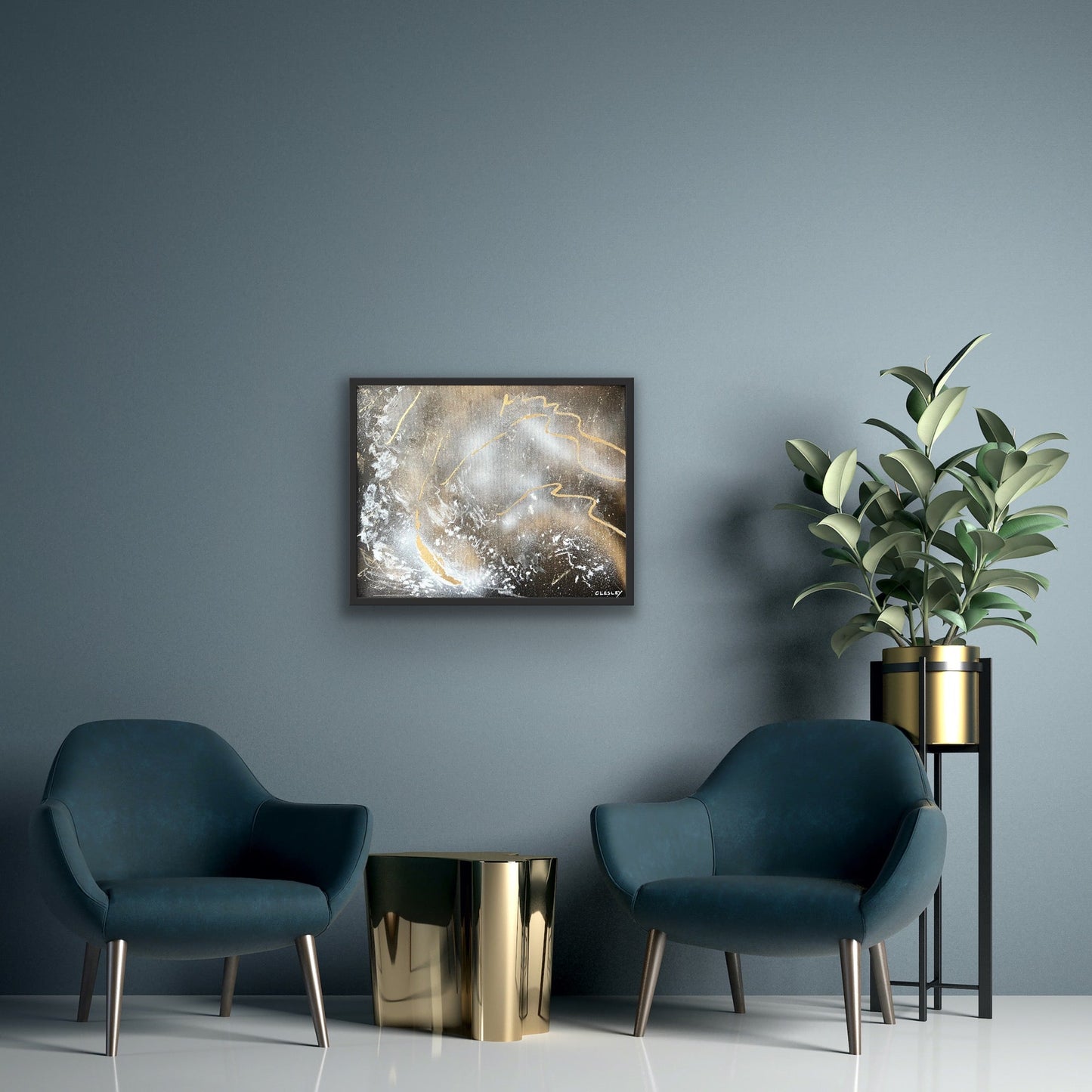 Acrylic and gold leaf on canvas