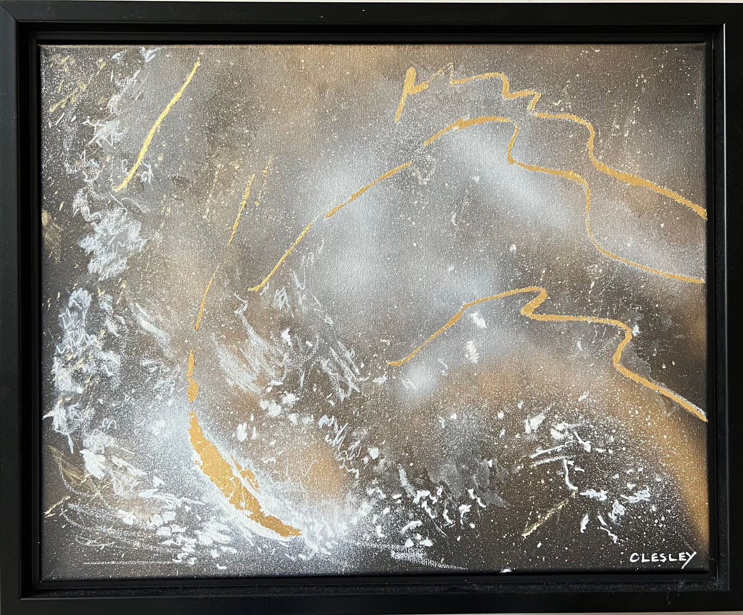 Acrylic and gold leaf on canvas
