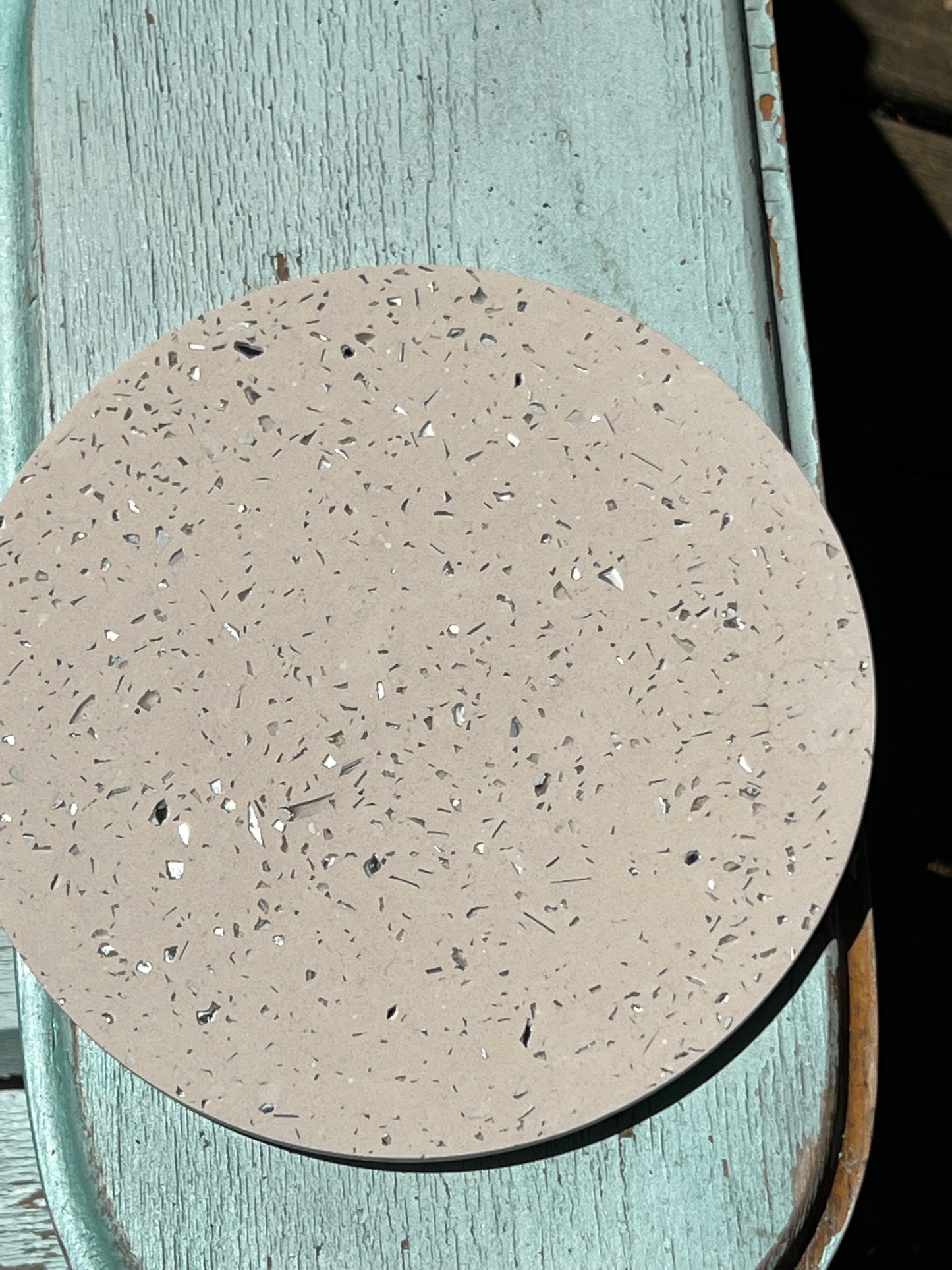 Beige mirrored cement like tray