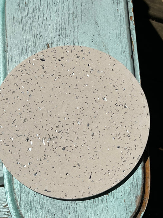 Beige mirrored cement like tray
