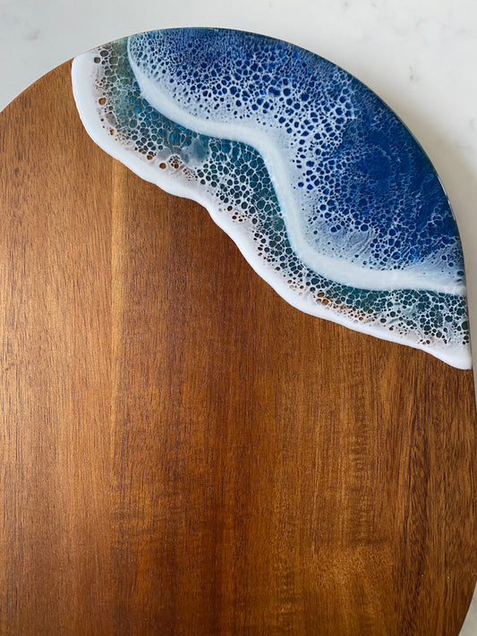Double ocean wave acacia wood board 🌊