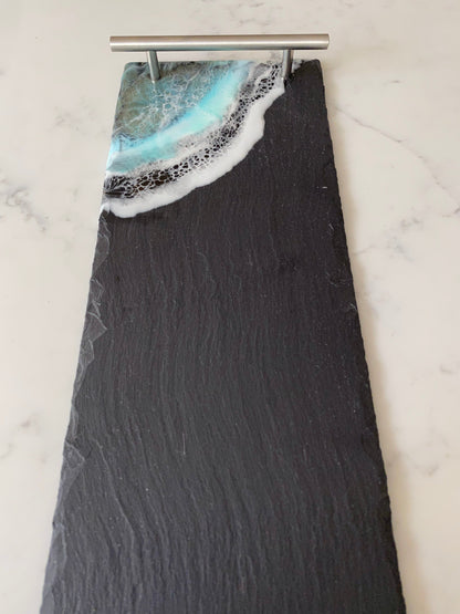Slate cheese board with handles