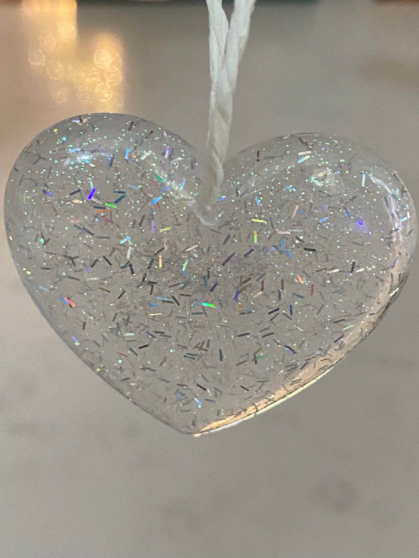 Christmas ornament - Silver holo heart
