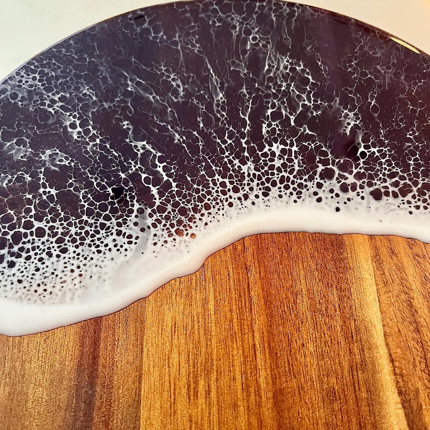 Ocean 🌊 resin acacia wood oval cheese board.