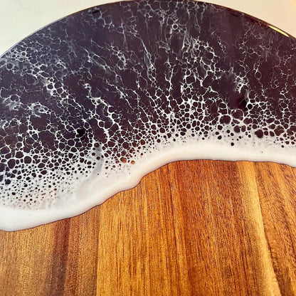 Ocean 🌊 resin acacia wood oval cheese board.