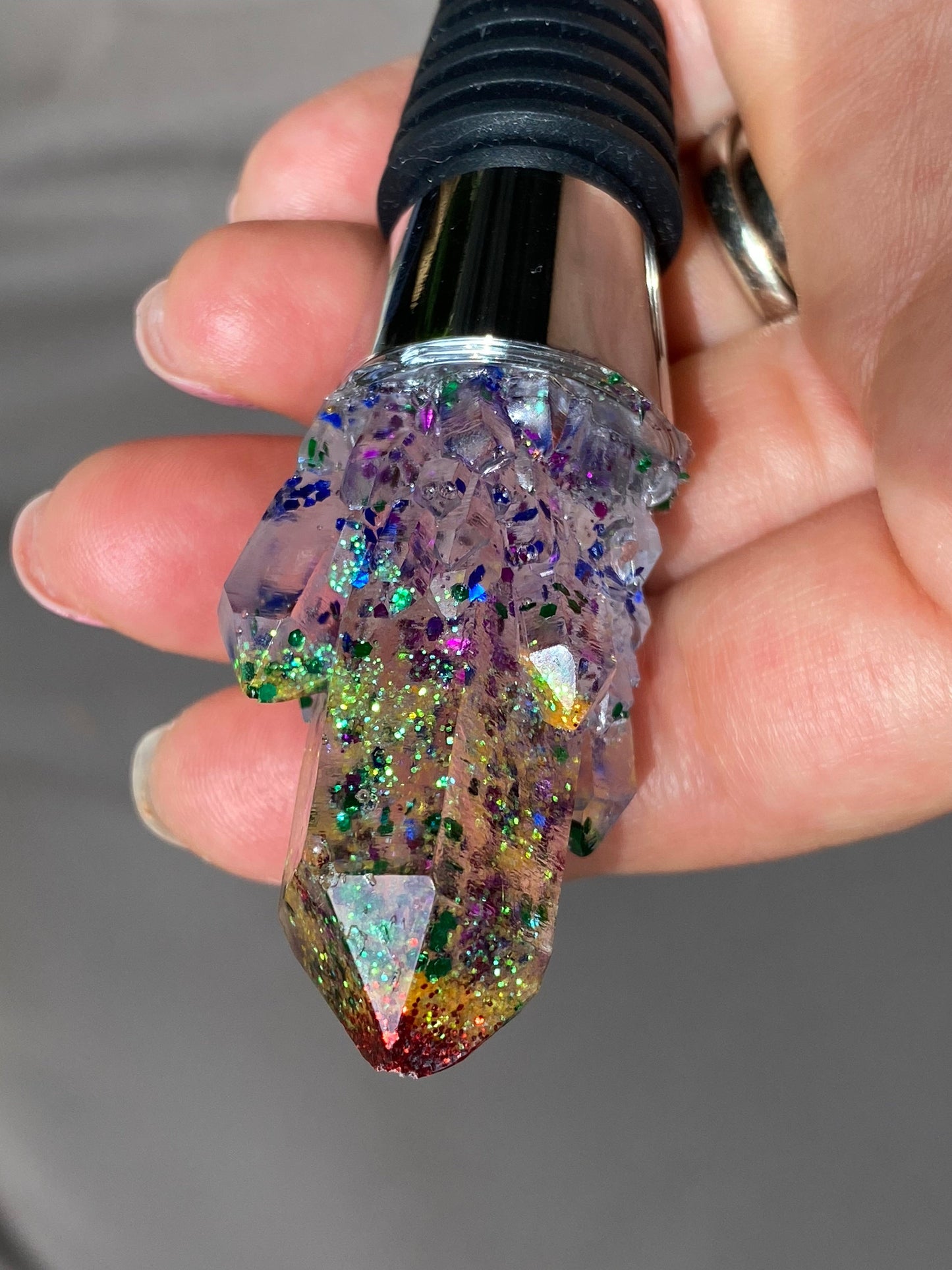 Crystal rainbow wine stopper! 🌈