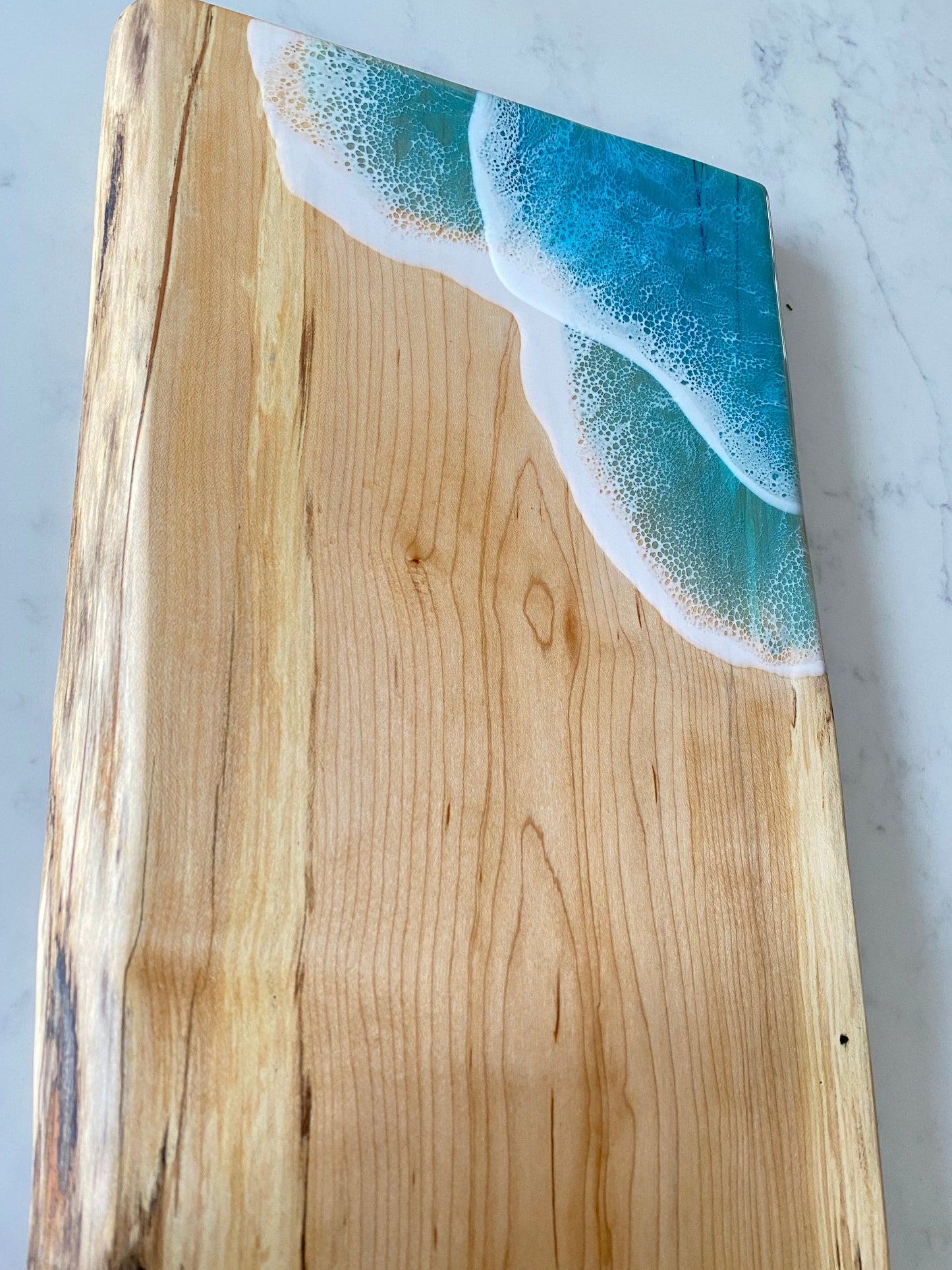 Spalted maple charcuterie board with double ocean wave 🌊
