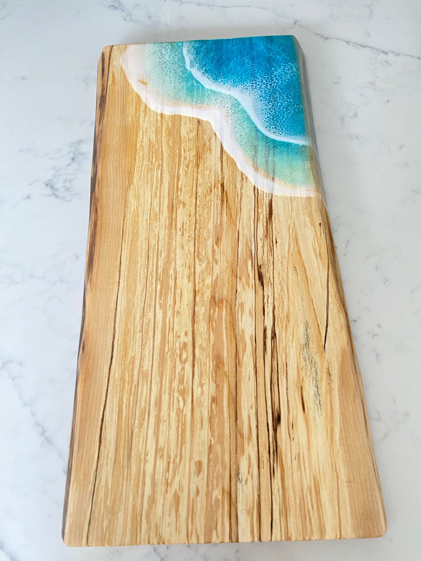 Spalted maple with double ocean resin wave 🌊
