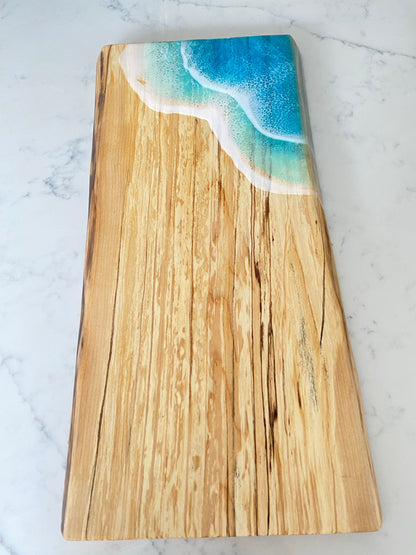 Spalted maple with double ocean resin wave 🌊