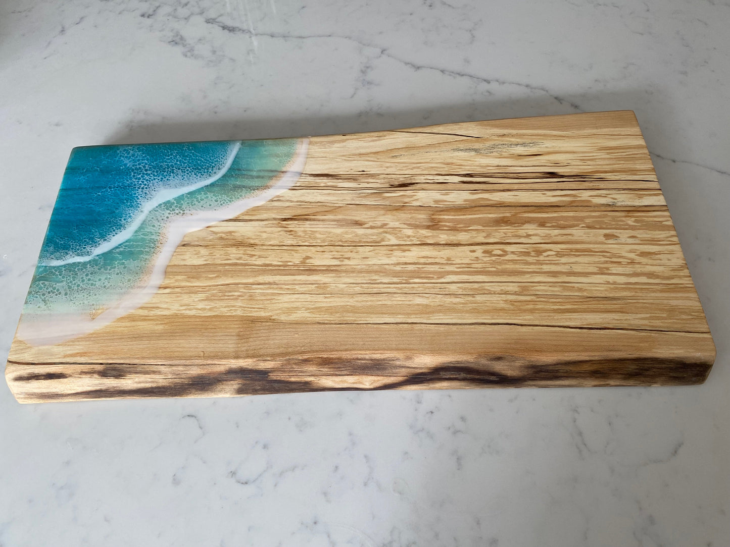 Spalted maple with double ocean resin wave 🌊