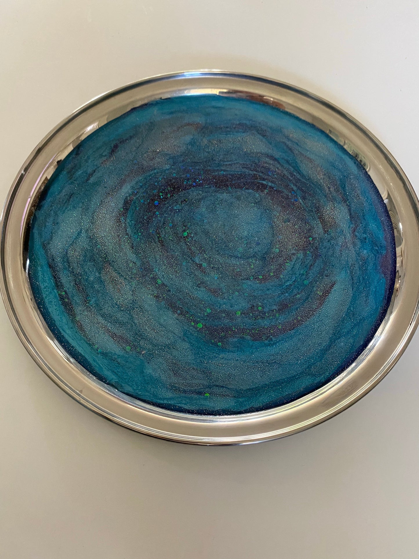 Stainless steel galaxy tray.