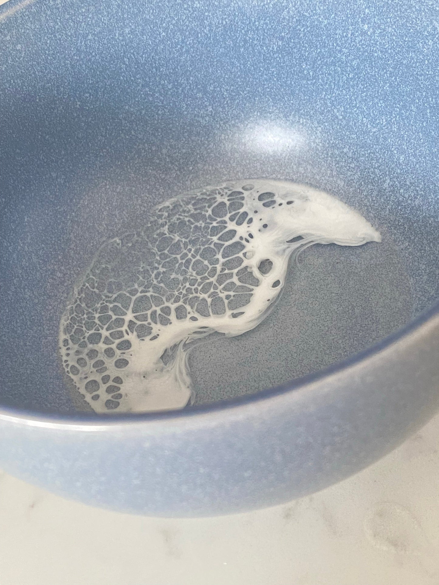 Blue ceramic bowl with resin ocean wave 🌊