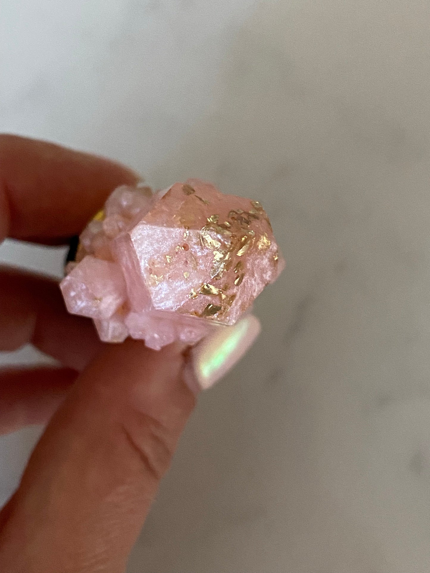 Blush and gold wine stopper.