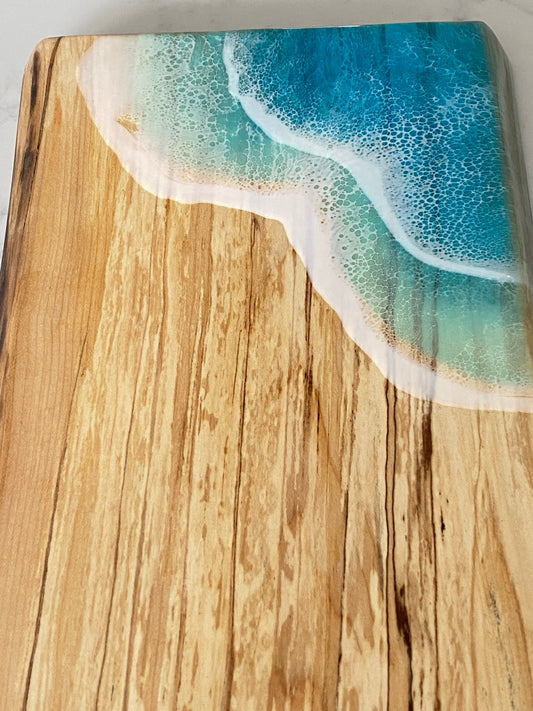 Spalted maple with double ocean resin wave 🌊