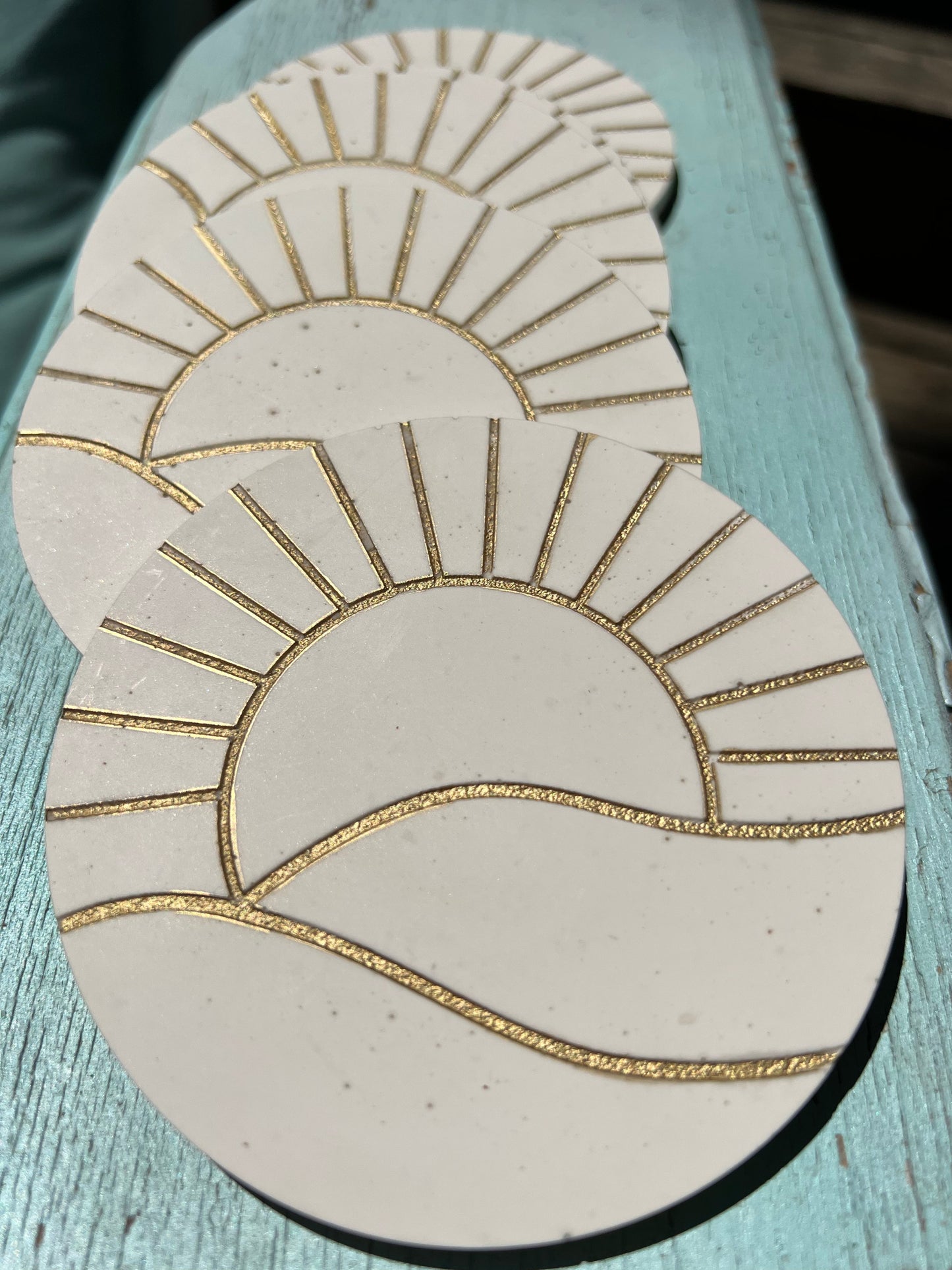 Golden sun coasters