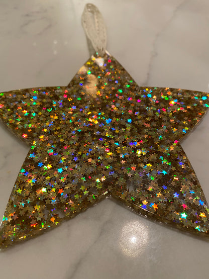 Christmas ornament - oversized gold star