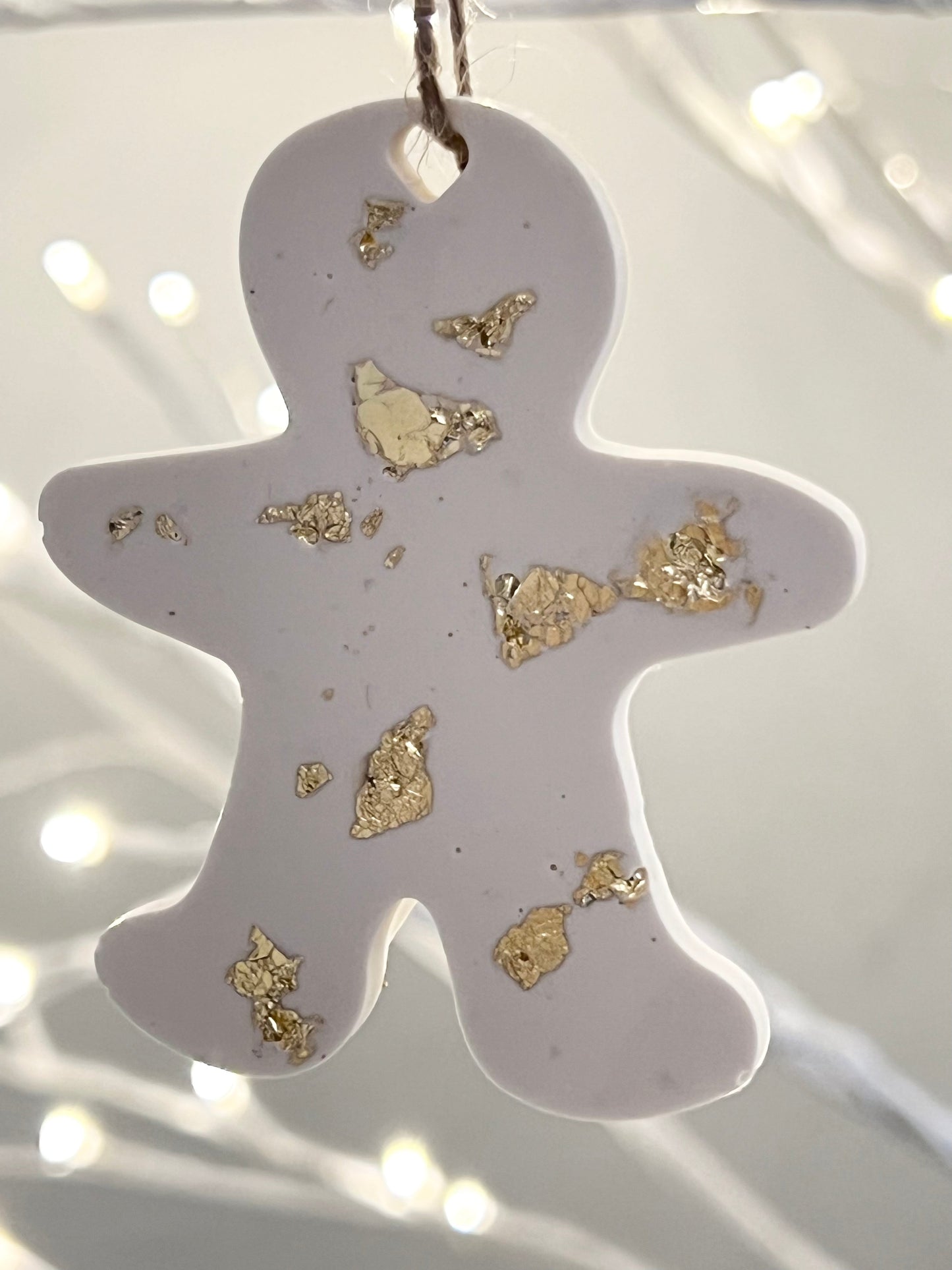 Jesmonite gold leaf gingerbread person