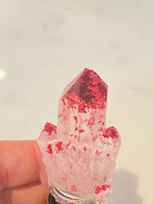 Christmas wine topper - red sparkle