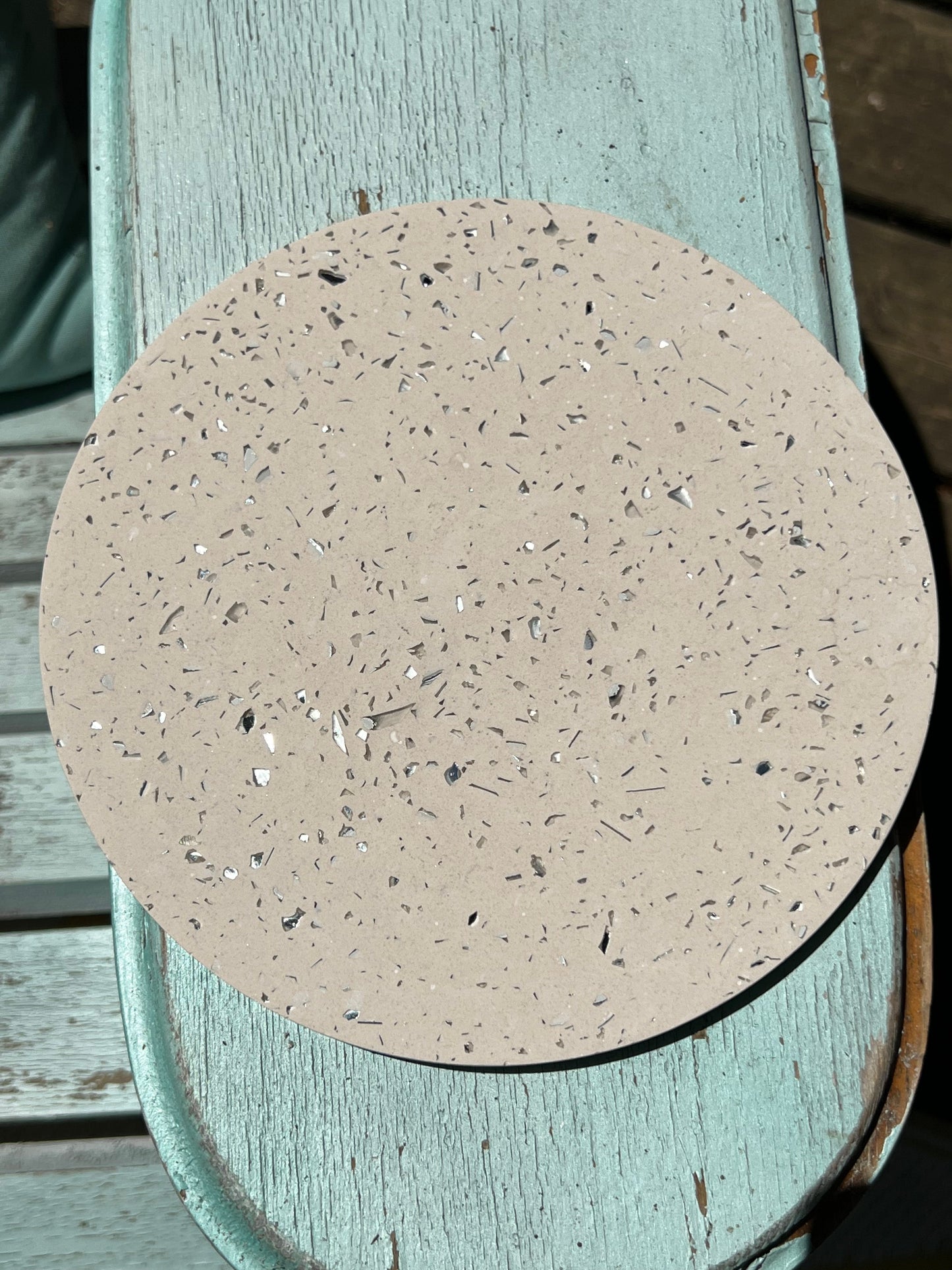 Beige mirrored cement like tray