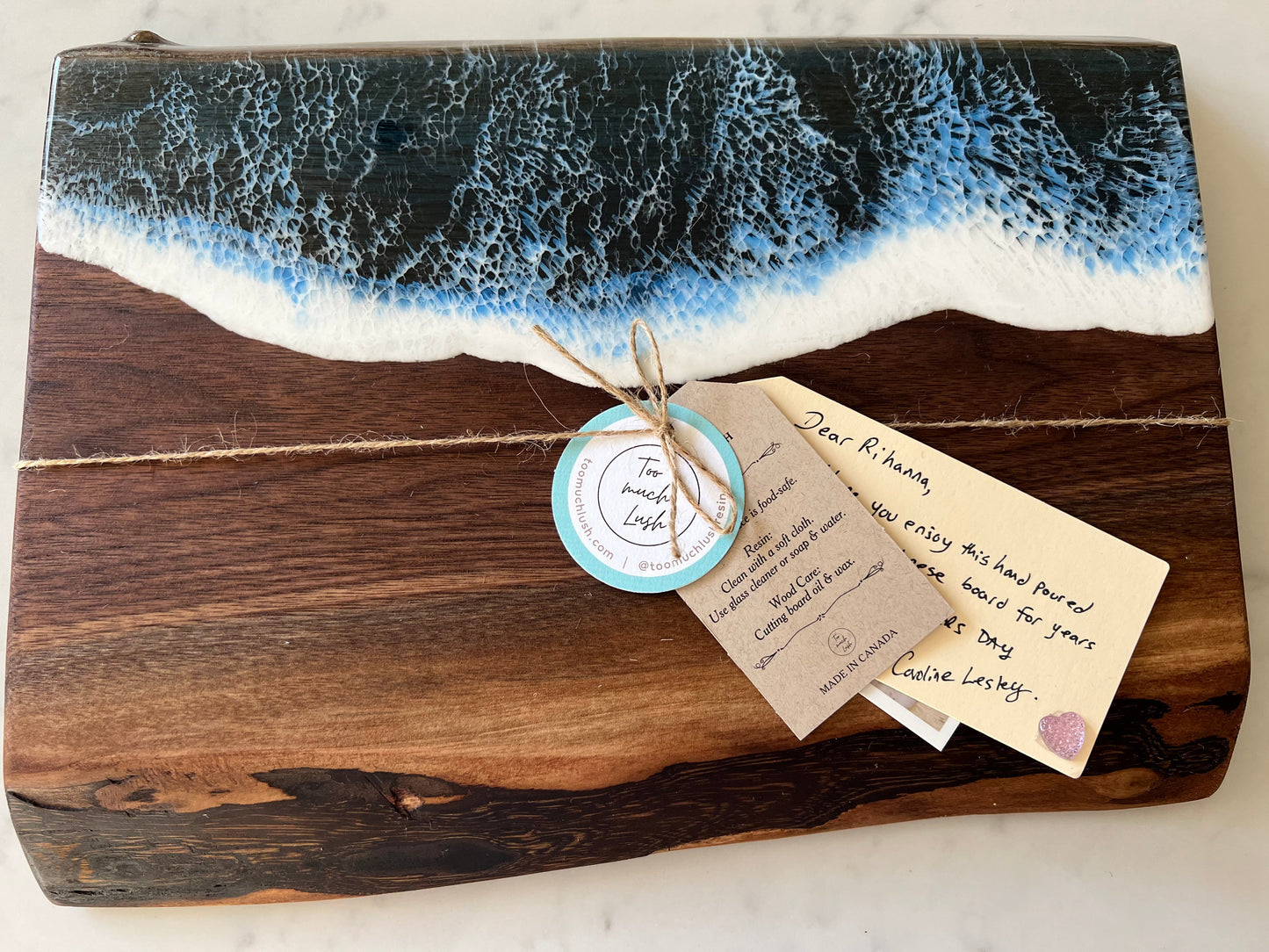 Ocean resin cheese board