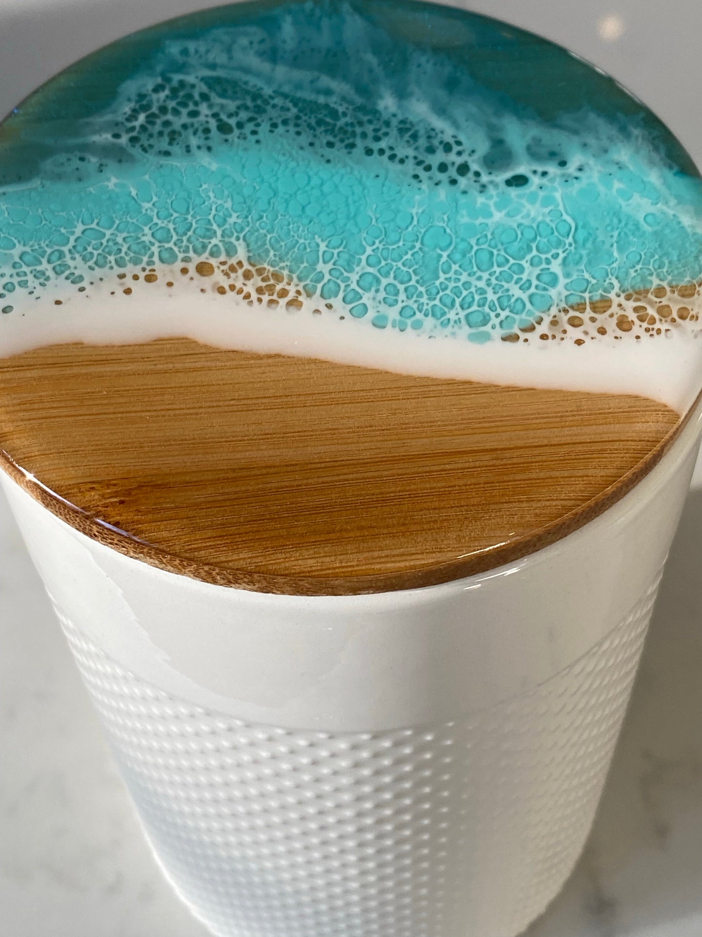Ceramic ocean resin canister.