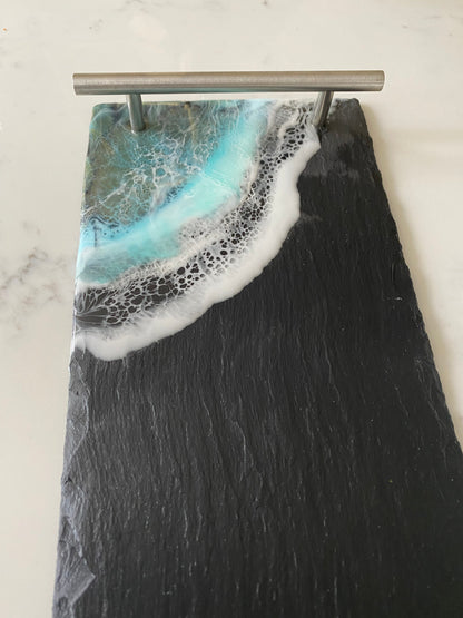 Slate cheese board with handles