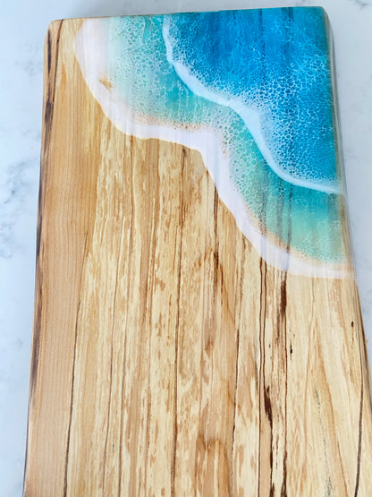 Spalted maple with double ocean resin wave 🌊