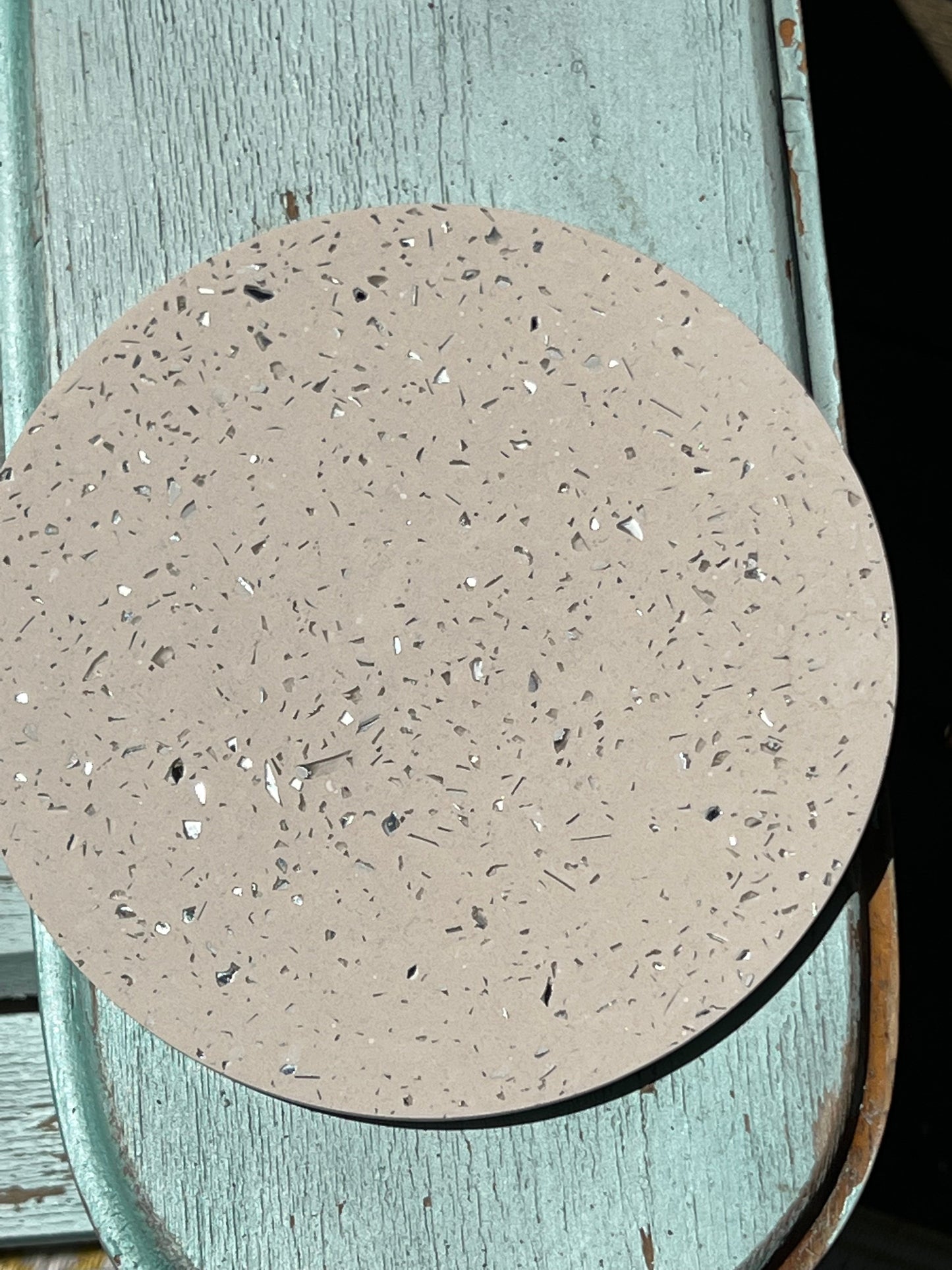 Beige mirrored cement like tray
