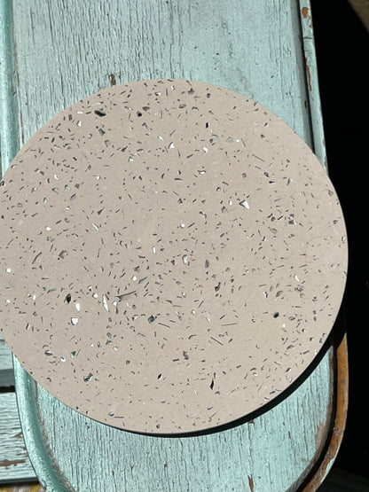 Beige mirrored cement like tray