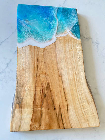 Ocean resin board with multiple hand poured layers