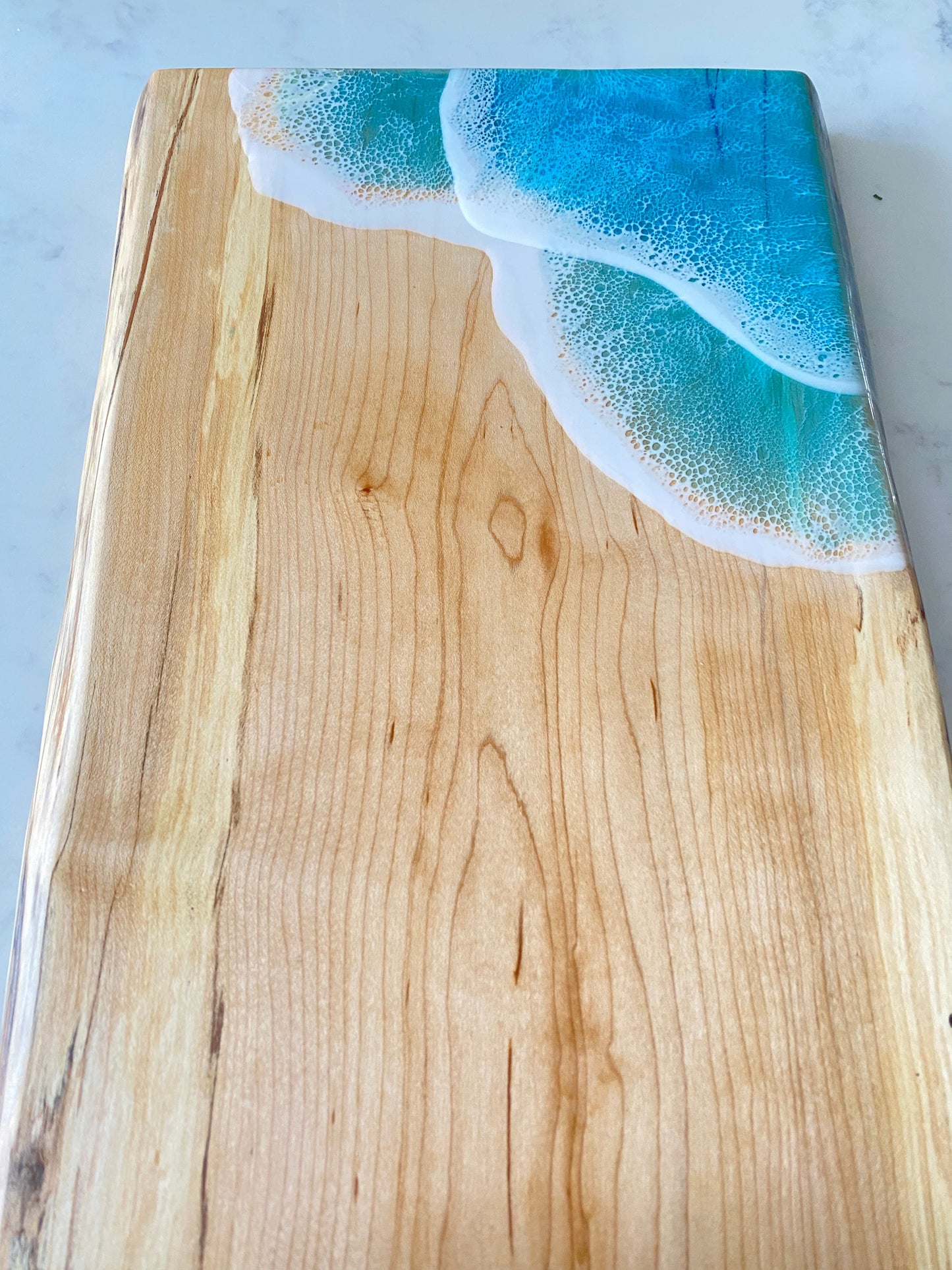 Spalted maple charcuterie board with double ocean wave 🌊