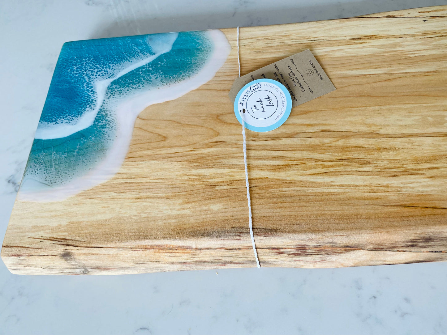 Spalted maple charcuterie board with double ocean wave 🌊