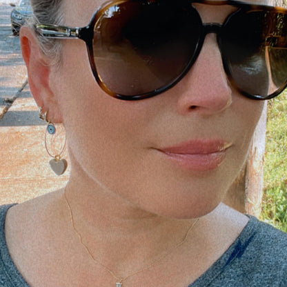 Latte beige mini resin heart earrings